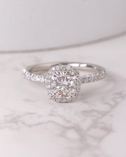 Cushion Cut Moissanite Halo Engagement Ring VVS Diamond Wedding & Anniversary Ring Mapple Gems